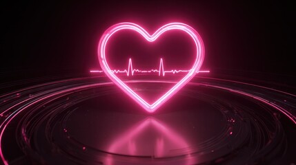 Neon heartbeat healthcare medical concept