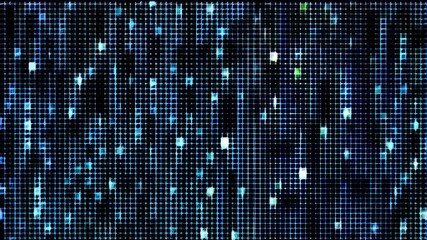 Digital data stream of moving blue particles on a grid background - Powered by Adobe