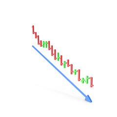 Stock market downtrend chart showing financial decline arrow