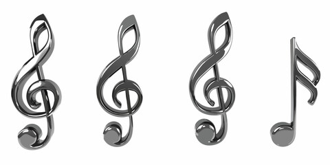 Fototapeta premium A visual representation of musical notes and symbols in a shiny style