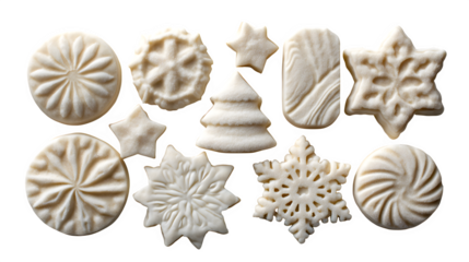 Assorted Christmas Sugar Cookies, isolated on transparent background