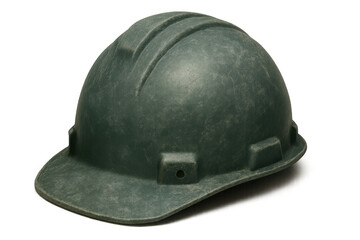 Fototapeta premium Green construction hard hat for worker safety and industrial protection, personal protective equipment on transparent background