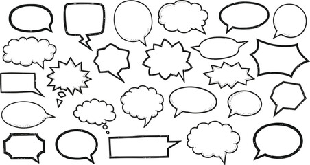 Fototapeta premium Creative design of speech bubbles and thought clouds for comic strip or graphic novel layout