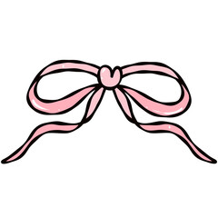 Cute Pink Bow Clipart for Valentine&rsquo;s Day Decoration