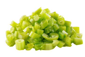 Pile of chopped green onions isolated on transparent background. Pile of freshly chopped green onions stalks isolated on white background.