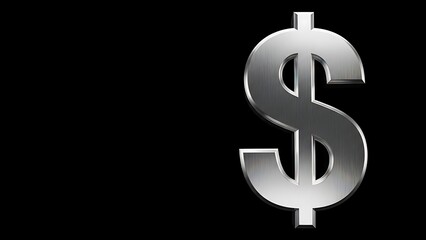 Fototapeta premium Dollar sign symbol on black background