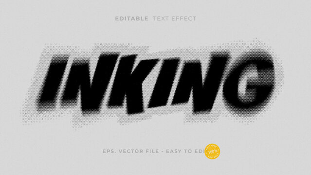 Vintage Inking Halftone Distressed Text Effect