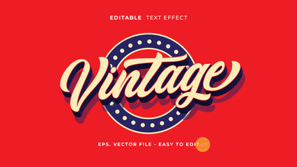 Vintage Retro Script 3D Editable Text Effect
