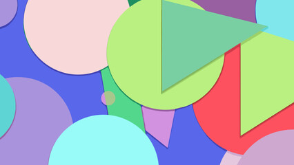 Colorful Geometric Shapes and Circles Pattern.