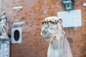 Weathered Marble Lion