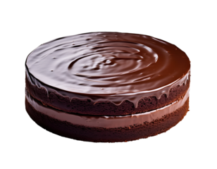 Chocolate Cake Isolated on Transparent Background, High Quality PNG Cutout