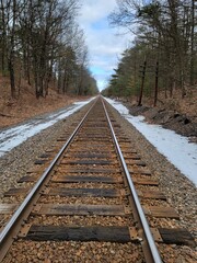 Fototapeta premium Train tracks on hiking trail