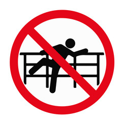 Forbidden Climb Over Fence Warning Sign Stock Vector