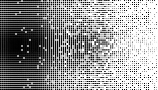 Smooth transition of pixel pattern with monochrome color. Vector Format Illustration 