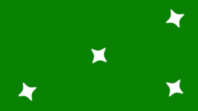 twinkling Star animation green screen falling stars background.fast glowing motion,white cartoon blinking stars,flat vector doodles,sparkle glitter light effect.4K