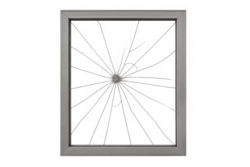 Empty gray picture frame with transparent background, providing a versatile template for displaying content