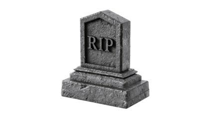 Tombstone with RIP on transparent background