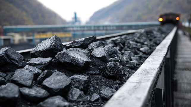 A train car filled with coal. Coal is a dark, sedimentary rock that is made mostly of carbon. Coal is nonrenewable source of energy which is used for the generation of electricity.
