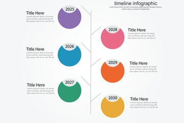 Modern business infographic for company milestones timeline template with flat icons. Easy to use for your website or presentation.