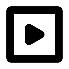 Black Play Button Icon Isolated on White, Video Player Start Symbol, Multimedia Control Vector