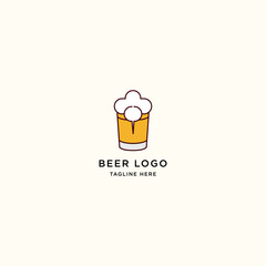 Fresh beer glass logo design template