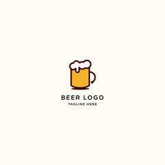 Fresh beer glass logo design template