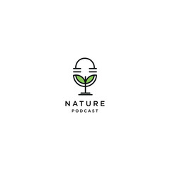 Template Logo Design Logo podcast leaf Nature