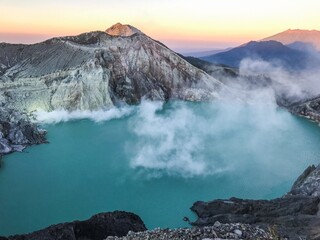 View of volcano Ijen in Indonesia