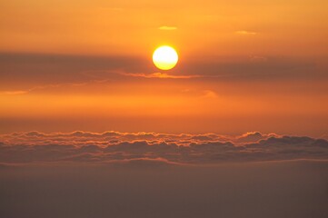 Sunset view of orange sky