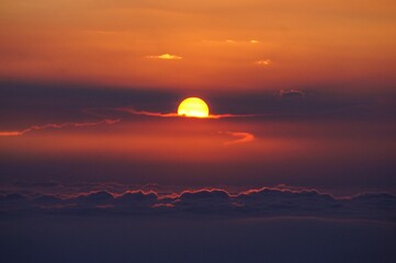 Sunset view of orange sky