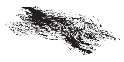Naklejka premium Abstract black ink brush stroke texture on white background.