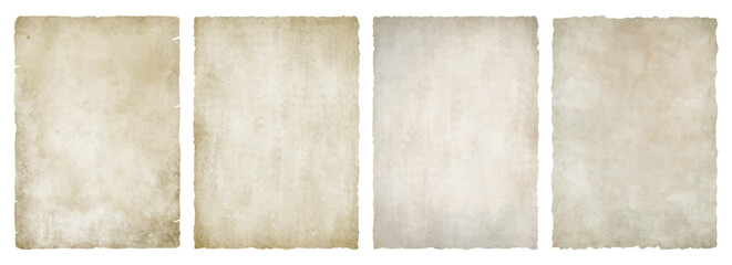 Old vintage paper sheets with textured surface. Aged background texture of parchment with stains and weathered antique look