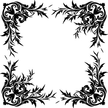 Decorative Floral Ornate Frame Corners Vector Design