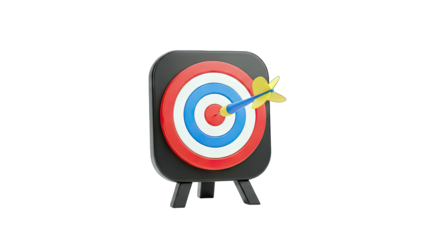 Dart hitting Target: Success and Achievement Concept