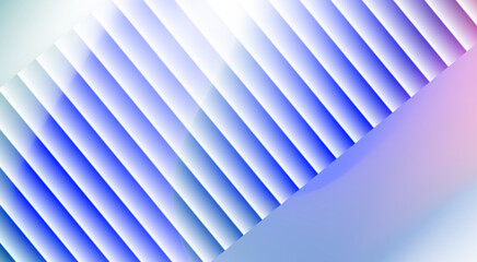 Obraz premium Abstract Blue and White Stripes Glass Effect with Geometric Design