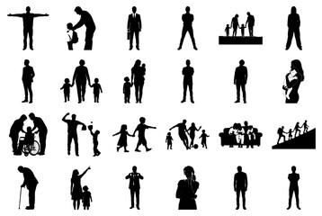 Silhouettes of People in Everyday and Special Moments Keywords: silhouette, people, man, woman