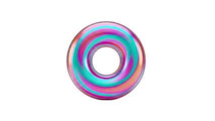 Abstract Colorful Torus on White Background