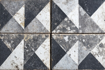 old vintage concrete tiles with geometric pattern abstract background