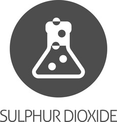 A laboratory glass beaker chemistry icon concept. Possibly an icon for the sulphur dioxide allergen or allergy.