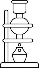 cold brew coffee maker line art vector illustration on transparent background