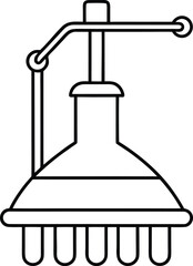 olive oil extractor line art vector illustration on transparent background