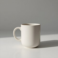 Obraz premium Minimalist Ceramic Mug on Clean Background with Soft Shadow