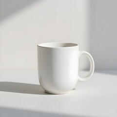 Obraz premium Minimalist Ceramic Mug on Clean Background with Soft Shadow