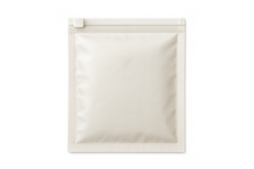 White flexible plastic pouch with a zipper, ideal for food, cosmetic, or medical products, on a transparent background