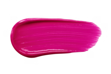 Pink lipstick paint smear creating a vibrant cosmetic brush stroke or swatch for beauty and makeup concepts on transparent background