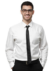 Portrait of young salesman, happy positive manager