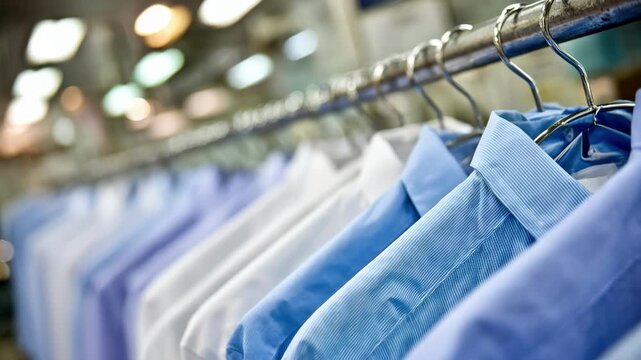 Medium shot illustrating the drying process after hydrocarbon solvent cleaning highlighting the spotless and fresh appearance of cleaned garments.