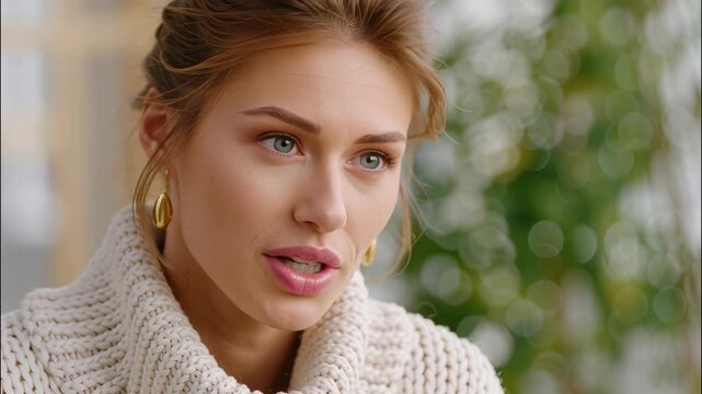 Young woman engaging a serious conversation, listening closely, conveying empathy consideration and thoughtful video 4k