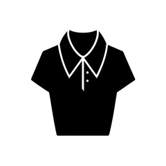 Naklejka premium Simple black polo shirt icon for fashion, apparel, and casual clothing representation