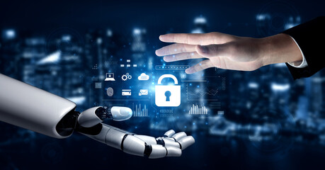 AI-powered lock system showing advanced cybersecurity, identity verification, and data protection analytics for secure digital environments Vouch